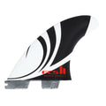 FCS II Sharpeye PC Carbon Tri Fin Set-Black/White-Large