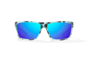 Bajio Sigs Sunglasses-Light Blue Water Matte/Blue Mirr Glass
