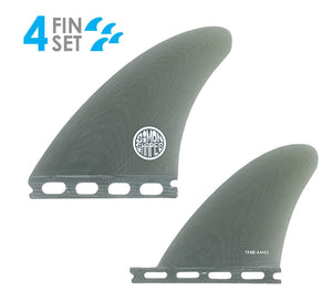 True Ames John Simon Type 1 Fiberglass Quad Fin Set-Smoke