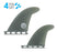 True Ames John Simon Type II Fiberglass Quad Fin Set-Smoke