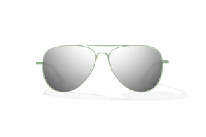 Bajio Soldado Sunglasses-Light Grn Glass Matte/Slvr Mrr Poly