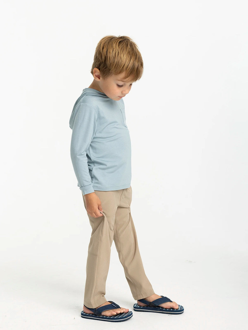 Free Fly Toddler Bamboo Shade Hooded Sun Shirt-Ocean Mist