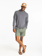 Free Fly Elevate Lightweight Hooded L/S Shirt-Smoke