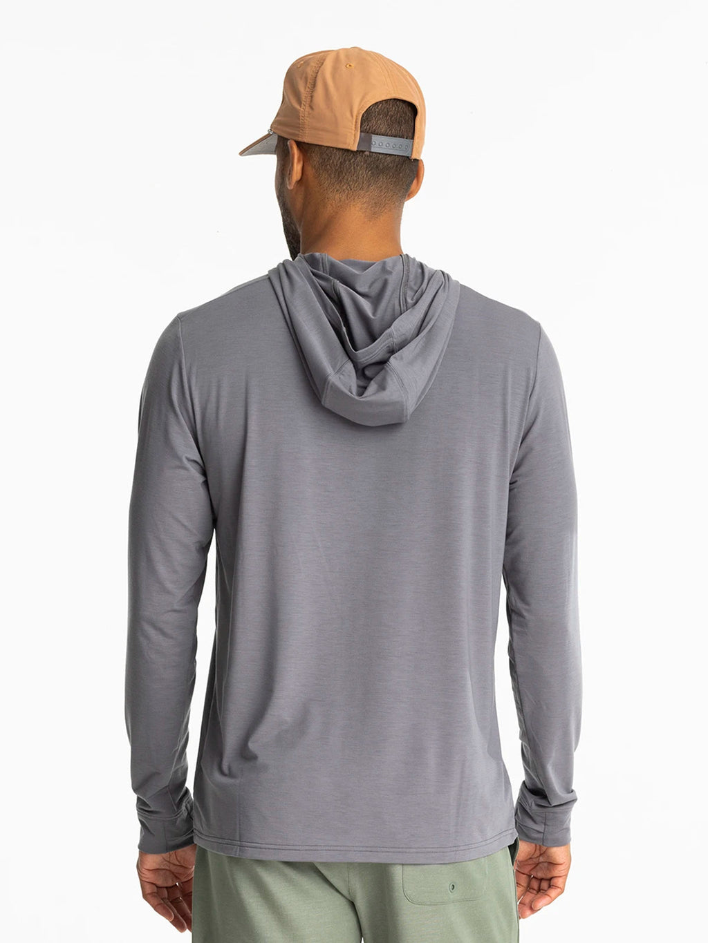 Free Fly Elevate Lightweight Hooded L/S Shirt-Smoke