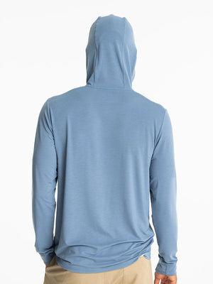 Free Fly Elevate Lightweight Hooded L/S Shirt-Bluestone