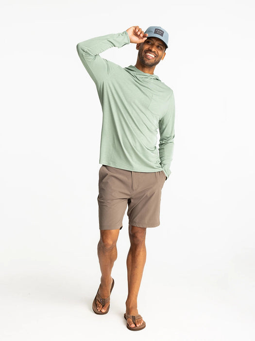 Free Fly Bamboo Lightweight Hooded L/S Shirt-Palm Green