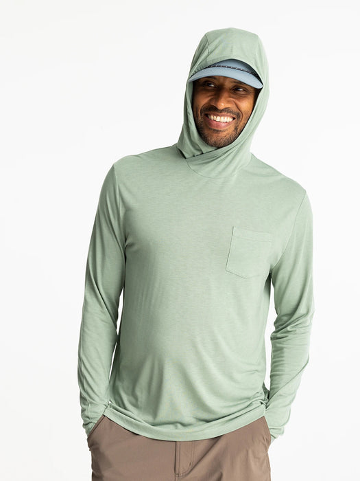 Free Fly Bamboo Lightweight Hooded L/S Shirt-Palm Green