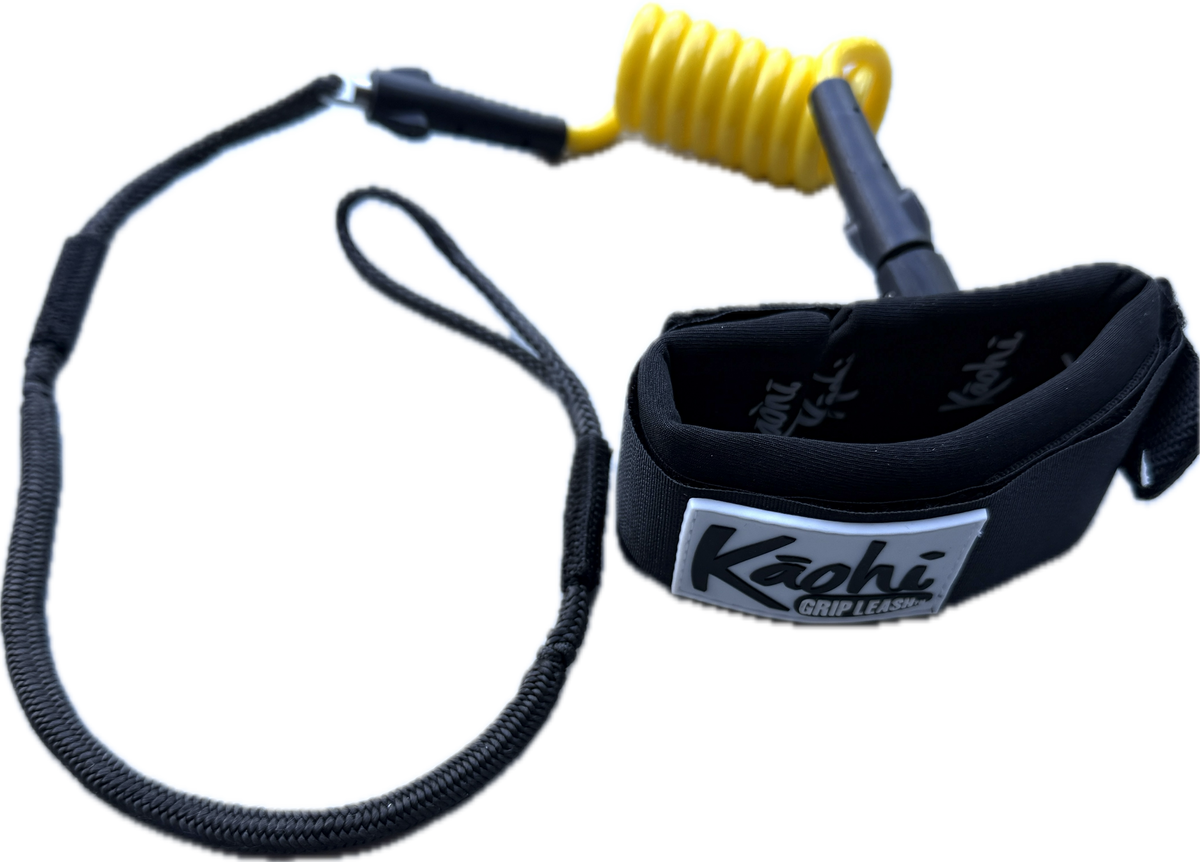 Kaohi Inviz Mini Hybrid Calf Leash-Black/Yellow-8mm
