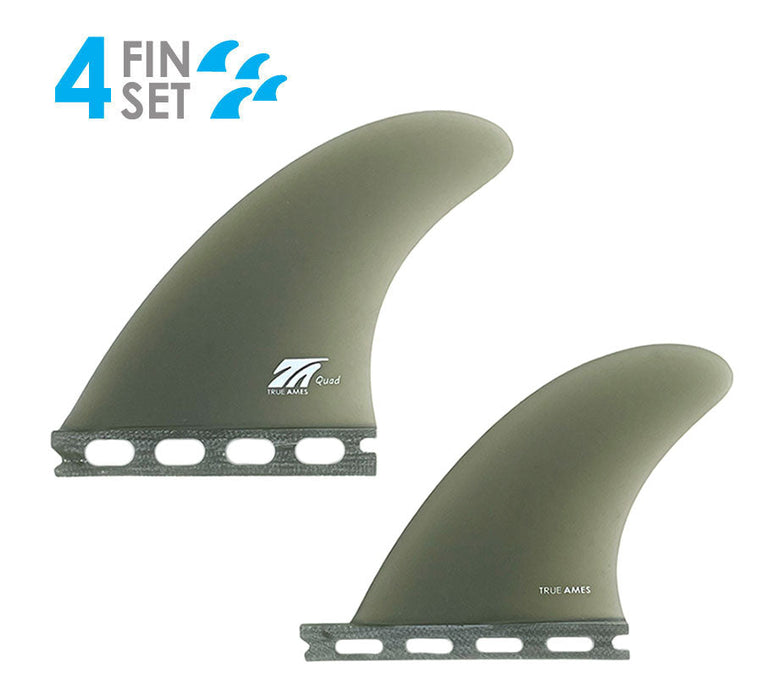 True Ames Futures Fiberglass Quad Fin Set-Smoke