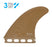 True Ames Thruster Fiberglass Tri Fin Set-Brown-Small