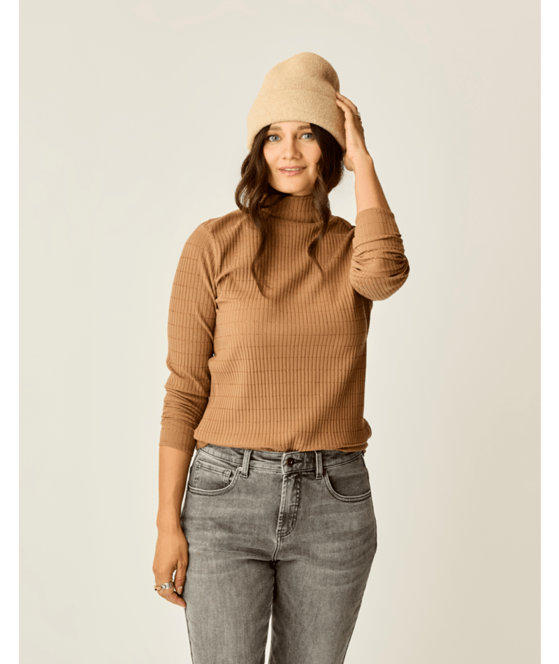Carve Designs Denise Turtleneck L/S Shirt-Rum Lurex