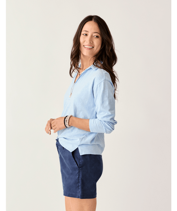 Carve Designs Mara Slub Polo L/S Shirt-La Paz