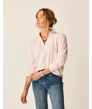 Carve Designs Mara Slub Polo L/S Shirt-Pastel
