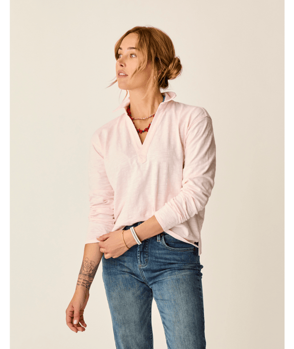 Carve Designs Mara Slub Polo L/S Shirt-Pastel