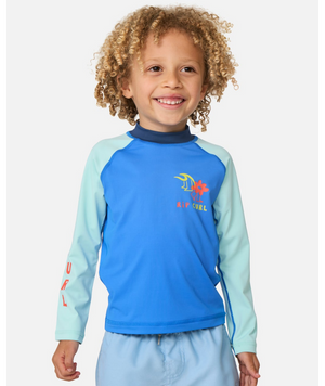 Rip Curl Toddler Surf Check UPF Rashguard-Blue Gum