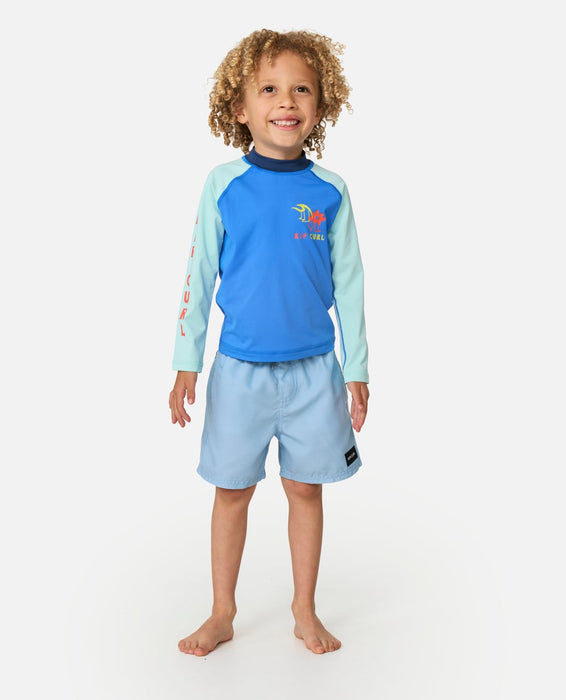 Rip Curl Toddler Surf Check UPF Rashguard-Blue Gum