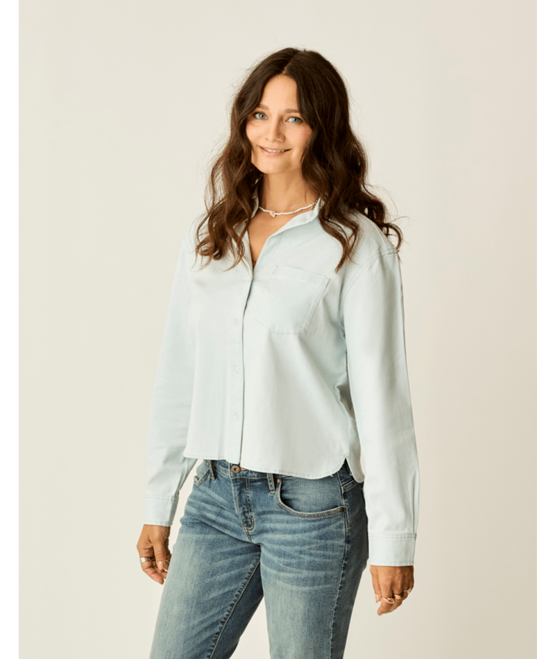 Carve Designs Claire Twill L/S Shirt-Light Indigo