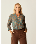 Carve Designs Dylan Gauze L/S Shirt-Bistro Floral