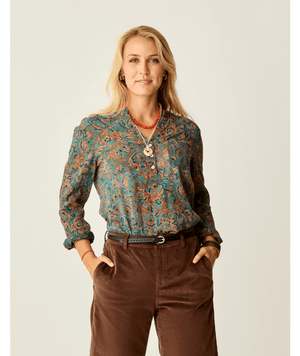 Carve Designs Dylan Gauze L/S Shirt-Bistro Floral