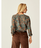 Carve Designs Dylan Gauze L/S Shirt-Bistro Floral