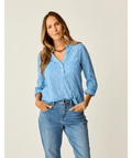Carve Designs Dylan Gauze L/S Shirt-Capri Ikat