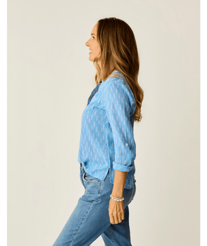Carve Designs Dylan Gauze L/S Shirt-Capri Ikat