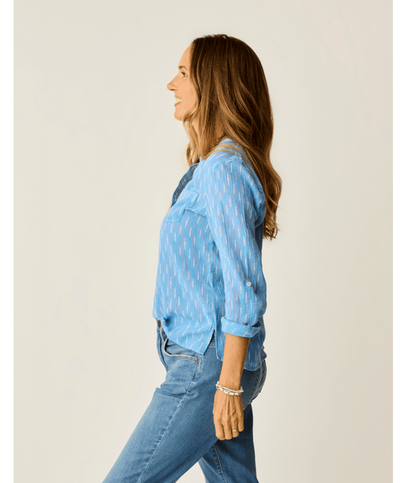 Carve Designs Dylan Gauze L/S Shirt-Capri Ikat