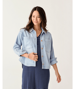 Carve Designs Flora Denim Shacket Jacket-Savannah