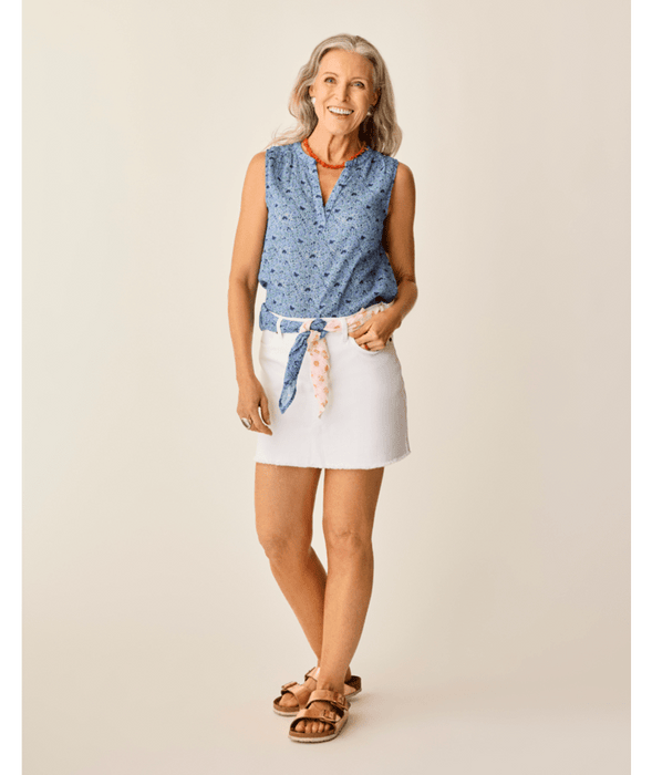 Carve Designs Dylan Tank-Navy Garden