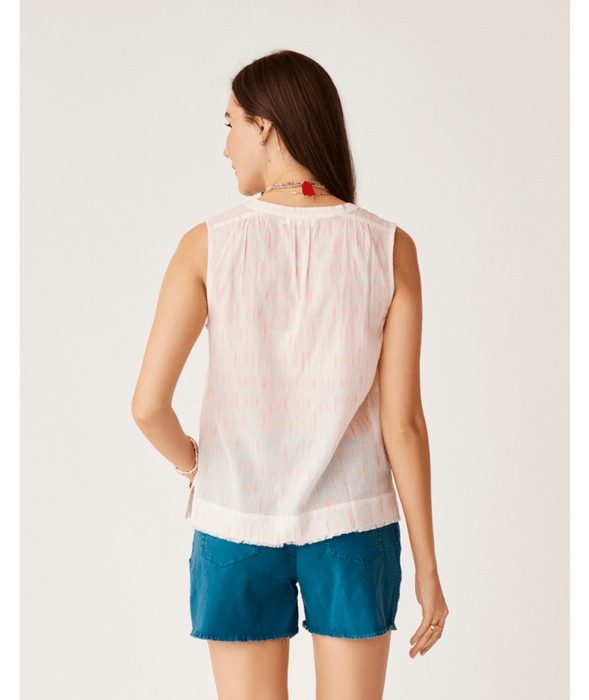 Carve Designs Dylan Tank-Electric Coral Ikat