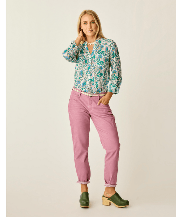 Carve Designs Dylan Gauze Tunic L/S Shirt-Cloud Multifloral