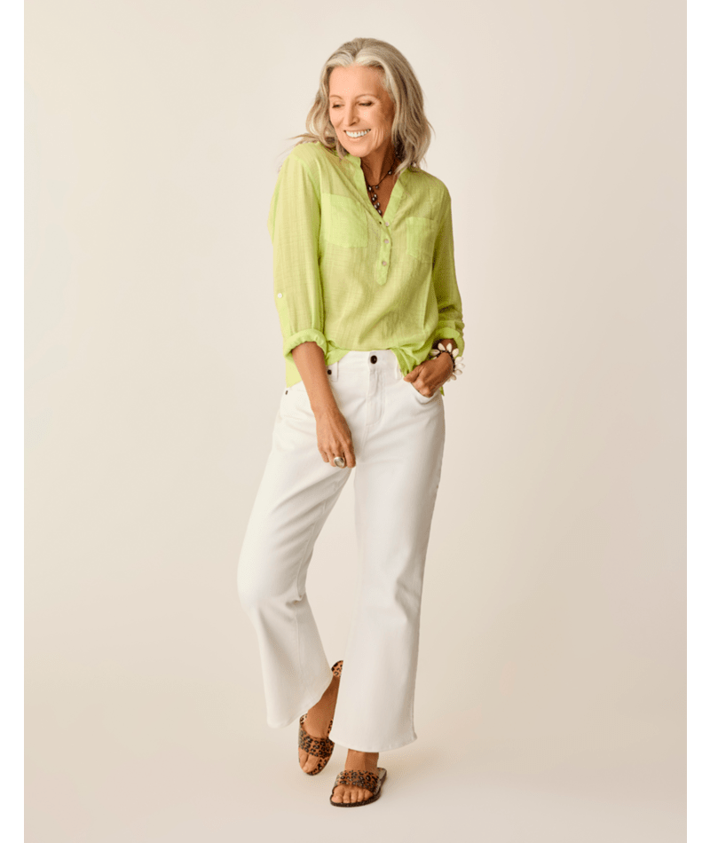 Carve Designs Dylan Textured L/S Shirt-Limeade