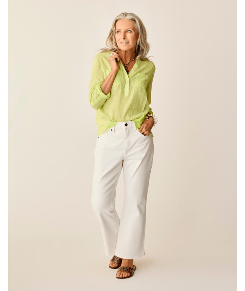 Carve Designs Dylan Textured L/S Shirt-Limeade