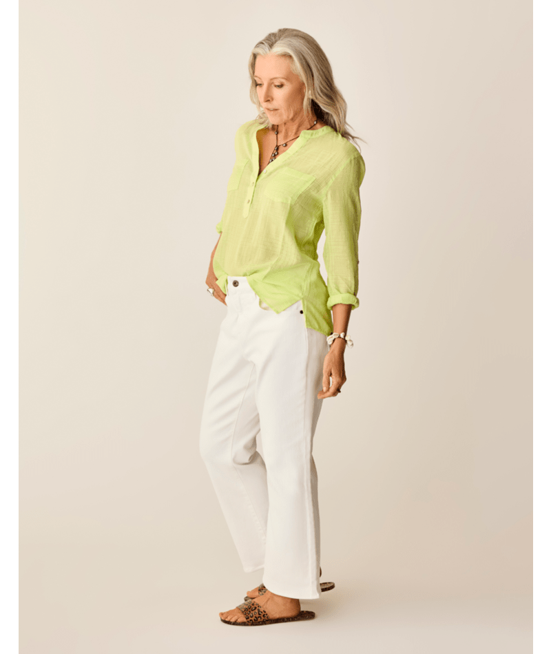 Carve Designs Dylan Textured L/S Shirt-Limeade