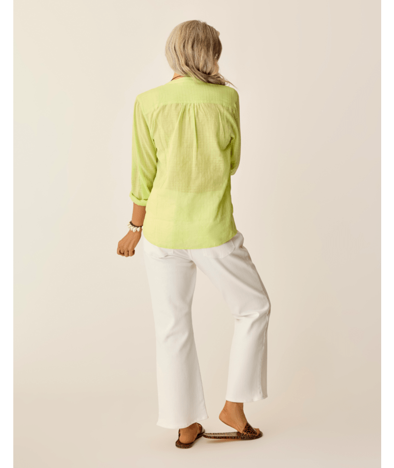 Carve Designs Dylan Textured L/S Shirt-Limeade