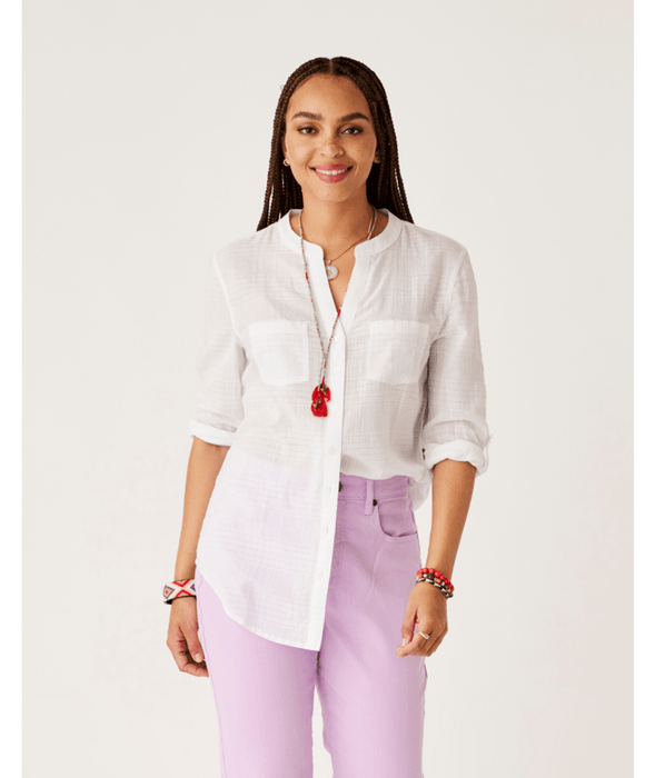 Carve Designs Dylan Textured Tunic L/S Shirt-Cloud