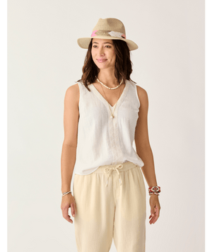 Carve Designs Kayla Gauze Tank-Cloud