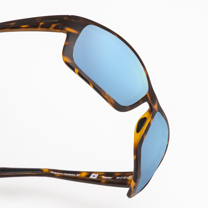 Cordina Trawler Sunglasses-Matte Tort/Blue Mirror Polar