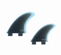 True Ames Fiberglass Quad Double Tab Fin Set-Smoke Clear