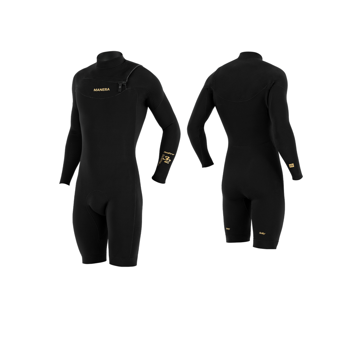 Manera Seafarer Shorty Hybrid 3/2 CZ Springsuit-Black