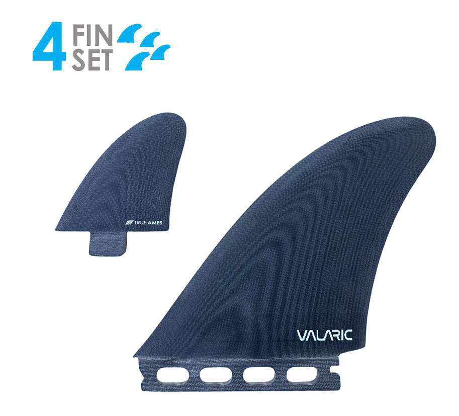 True Ames Valaric Solid Fiberglass Twinzer Fin Set-Black