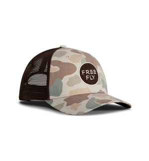 Free Fly Camo Trucker Hat-Vintage Camo