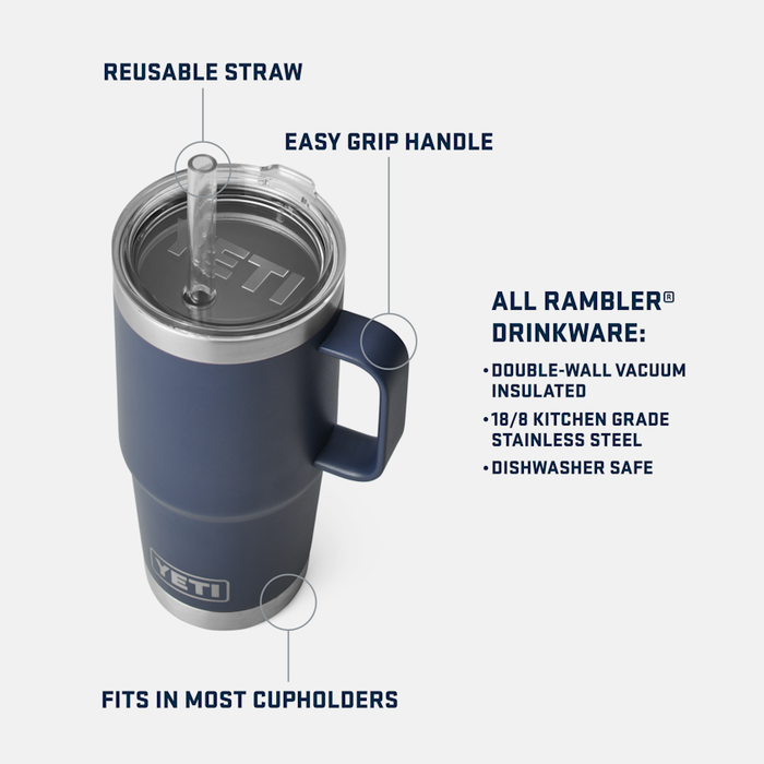 Yeti Rambler 25 oz Straw Mug-Tropical Pink
