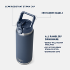 Yeti Rambler 26 oz C Straw-Big Wave Blue