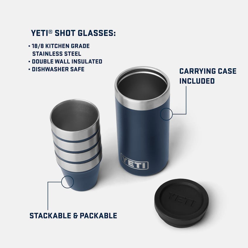 YETI Shot Glasses & Case-Black Stone