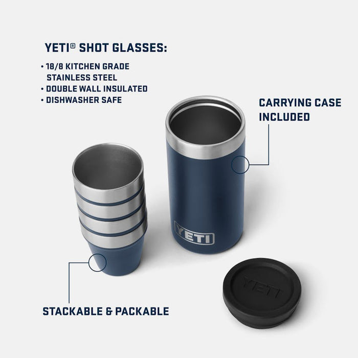 YETI Shot Glasses & Case-Black Forest Green