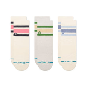 Stance Boyd Quarter 3 Pack Socks-Ivory