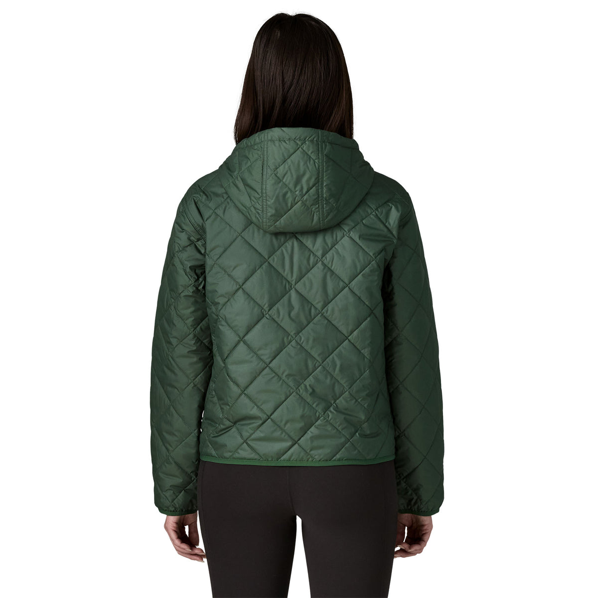 Patagonia Diamond Quilted Bomber Hooded Jacket-Canopy Green