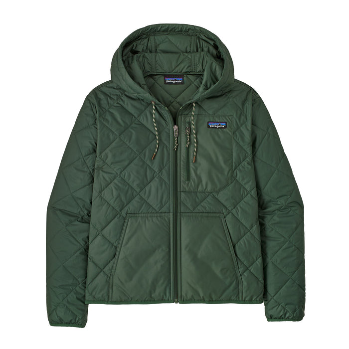 Patagonia Diamond Quilted Bomber Hooded Jacket-Canopy Green