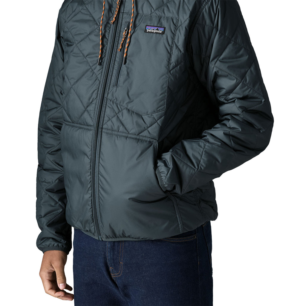 Patagonia Diamond Quilted Bomber Hooded Jacket-Summit Blue